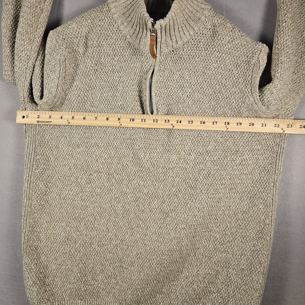 7 DIAMONDS Turnberry Mens XL Beige Cotton Blend Quarter Zip Knit Sweater - Picture 5 of 10